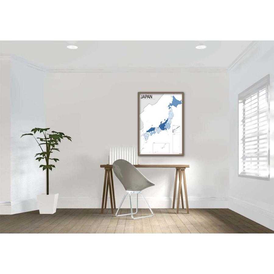 PROCEEDX美しい日本地図 パステルカラーブルー1 学習ポスターミニマルマップ A2サイズ日本製 影付き折り目なし送付1320 |  | 04