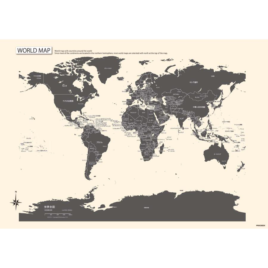 PROCEEDX美しい世界地図学習ポスターミニマルマップA2サイズ 7点セット 日本製　折り目なし送付 1330 |  | 01