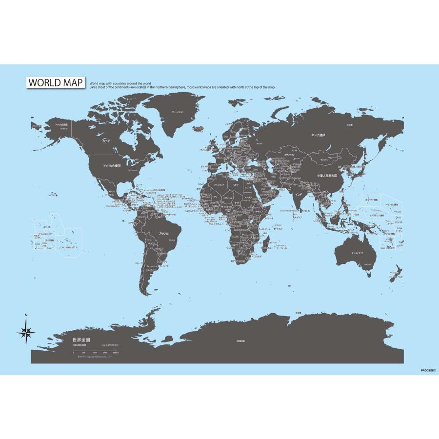 PROCEEDX美しい世界地図学習ポスターミニマルマップA2サイズ 7点セット 日本製　折り目なし送付 1330 |  | 05