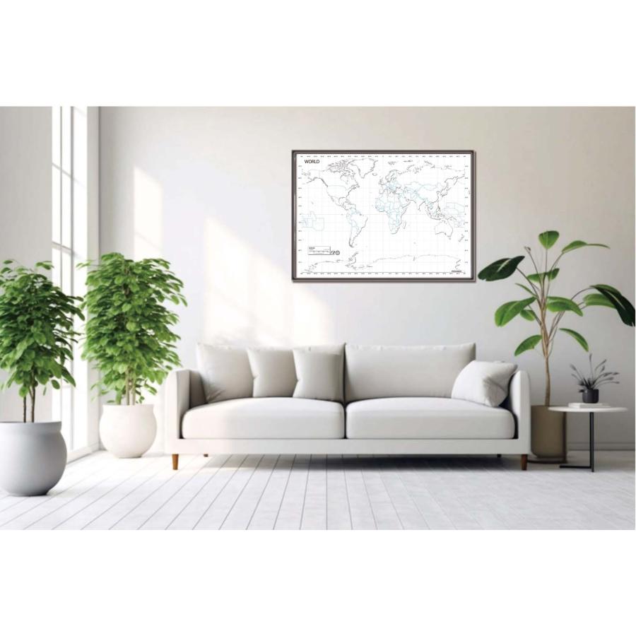 PROCEEDX美しい世界地図 書き込み自由 ホワイト学習ポスターミニマルマップA1ビッグサイズ 折り目なし送付日本製 影付き1362 [ポスター] |  | 03