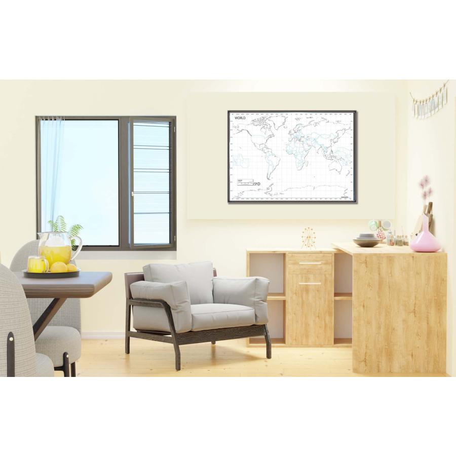 PROCEEDX美しい世界地図 書き込み自由 ホワイト学習ポスターミニマルマップA1ビッグサイズ 折り目なし送付日本製 影付き1362 [ポスター] |  | 04