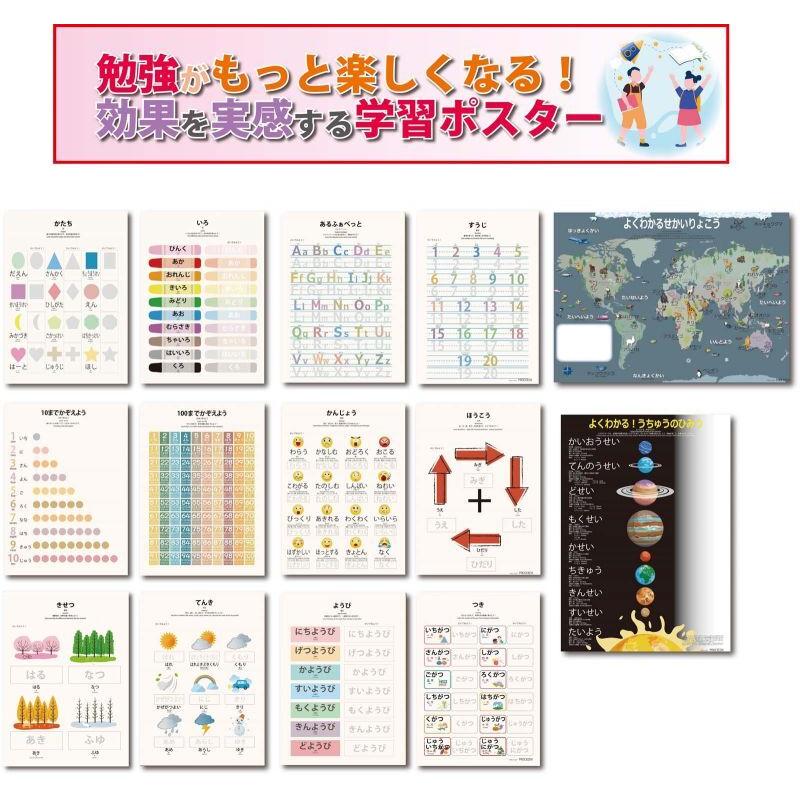 PROCEEDXよくわかる モッテソーリ<14点セット>ブラックverPP加工 学習ポスター A4・A3サイズ 日本製 送料無料 pro-1525 | 