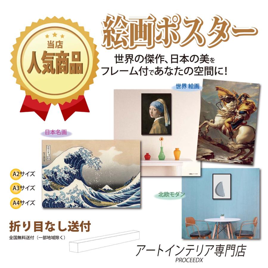 proceedx　名画 絵画ポスター　2040　紫陽花双鶏図/伊藤若冲額フレーム付　送料無料　　アート |  | 03
