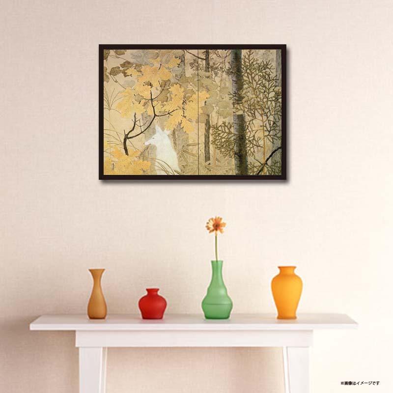 proceedx　名画 絵画ポスター　2047　白狐 右隻/下村観山額フレーム付　送料無料　　アート |  | 01