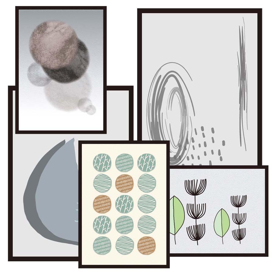 proceedx名画 絵画ポスターpro-3001 福袋1　5枚セット　額フレーム付　送料無料　絵アートインテリア　北欧 　カフェ　店舗　 | 