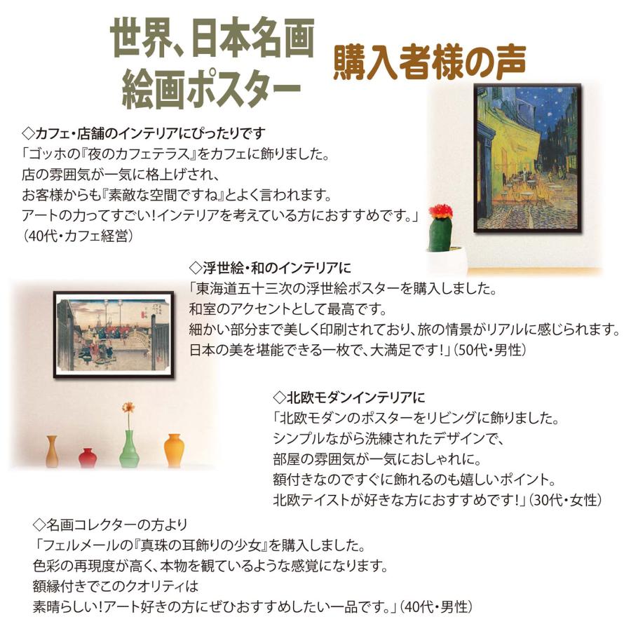 proceedx名画 絵画ポスターpro-3002 福袋2　5枚セット　額フレーム付　送料無料　インテリア　ゴッホ　モネ 　モデイリアーニ　 |  | 08