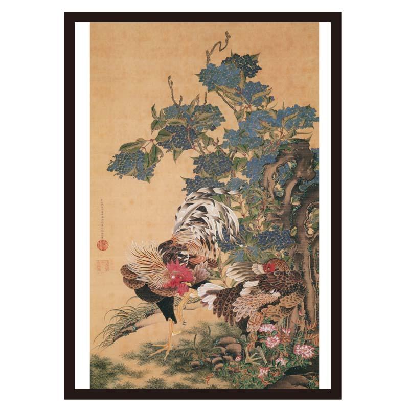 proceedx名画 絵画ポスターpro-3004 福袋4　5枚セット　額フレーム付　送料無料　絵アートインテリア　伊藤若冲　カフェ　店舗　　 |  | 01