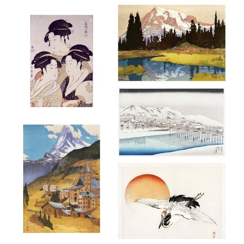 proceedx　名画 3170 絵画お値打ち5枚セット10　喜多川歌麿　吉田博　橋口五葉 幸野楳嶺 A3サイズ　送料無料　 | 
