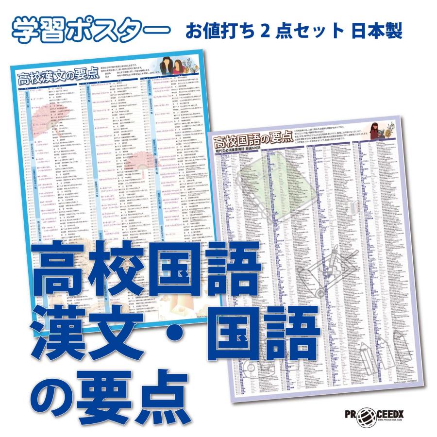 学習ポスター高校国語 A2サイズお値打ち2点セット日本製 | 