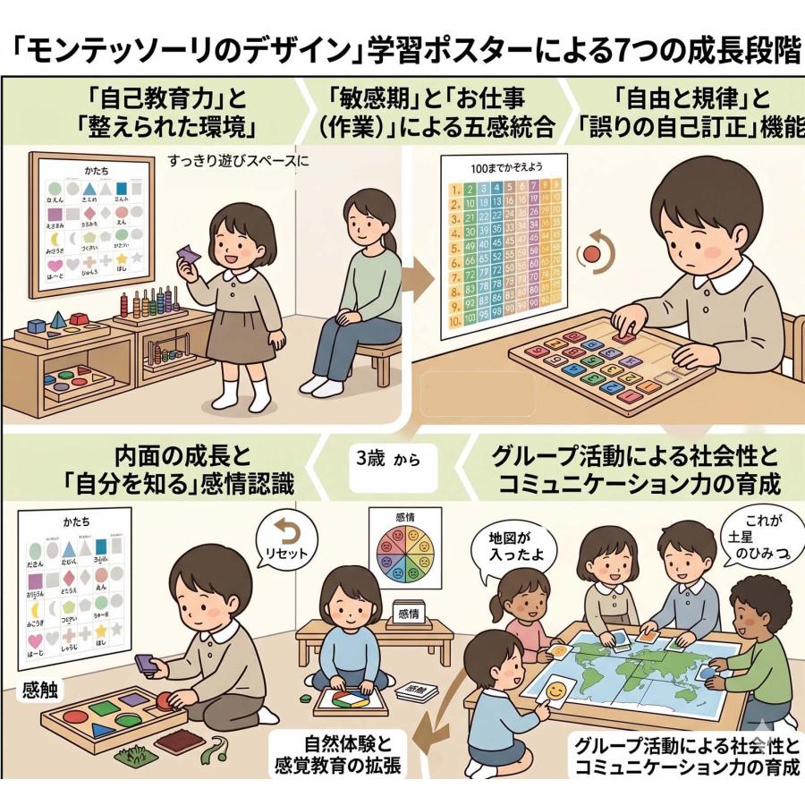 幼児知育18点フルセット｜モンテッソーリ式 書いて消せるPP加工＋小学校受験お風呂ポスターPROCEEDX3290 |  | 13