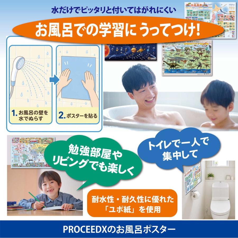 幼児知育18点フルセット｜モンテッソーリ式 書いて消せるPP加工＋小学校受験お風呂ポスターPROCEEDX3290 |  | 17