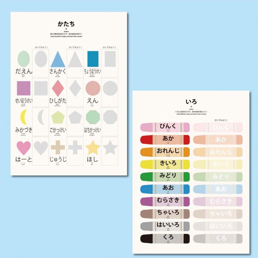 小学校準備ギフト　18点フルセット｜モンテッソーリ式 書いて消せるPP加工＋お風呂学習ポスターPROCEEDX3291 |  | 01