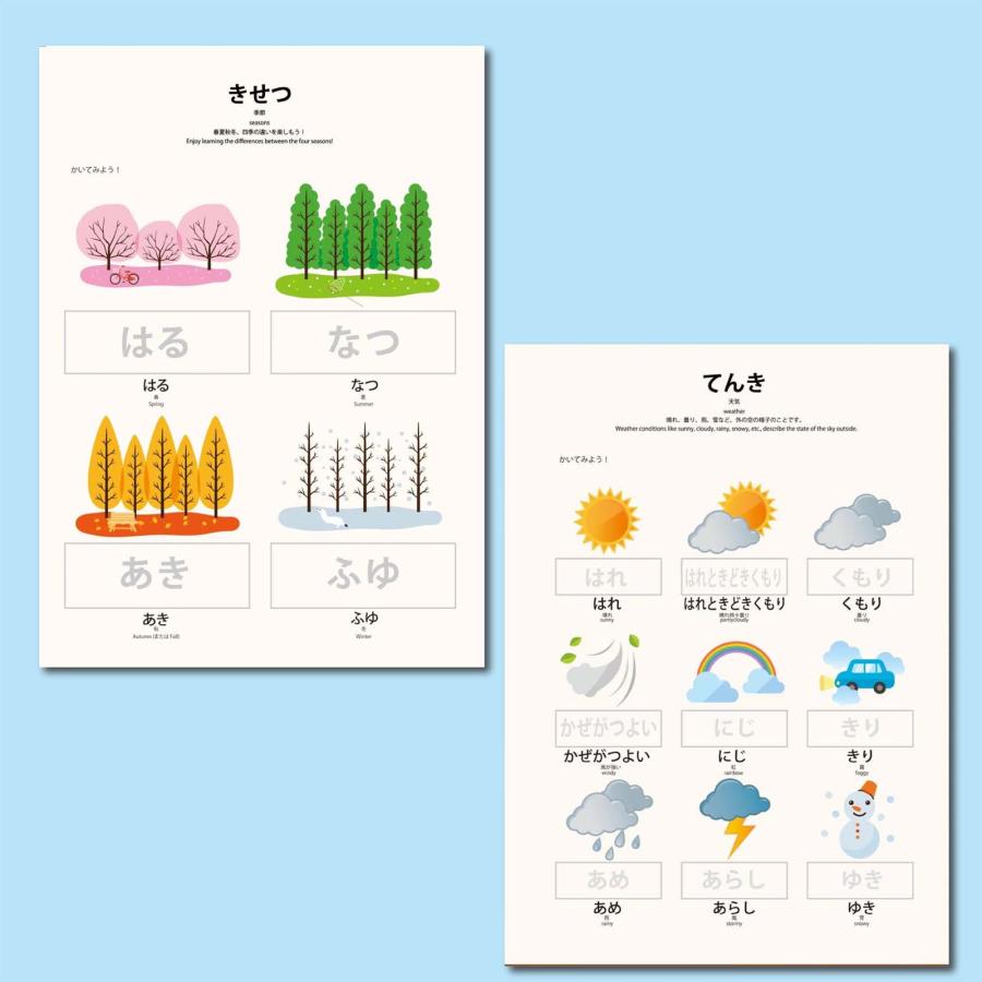 小学校準備ギフト　18点フルセット｜モンテッソーリ式 書いて消せるPP加工＋お風呂学習ポスターPROCEEDX3291 |  | 05