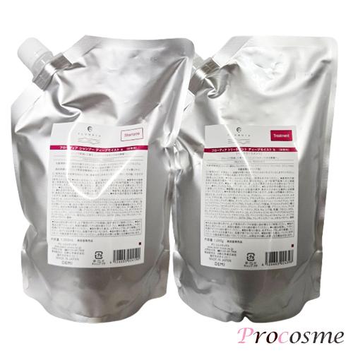 新品未開封　フローディア シャンプー&トリートメント 1000ml セット　詰替 FLOWDIA デミ フローディア ディープモイスト シャンプー 詰替え