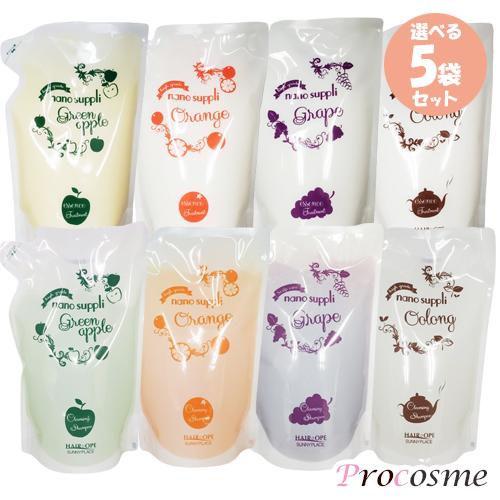 【選べる詰替え5袋セット】サニープレイス ナノサプリ クレンジングシャンプー エッセンストリートメント 詰替え 800ml×5袋（Yahoo!・プロコスメYahoo!店）