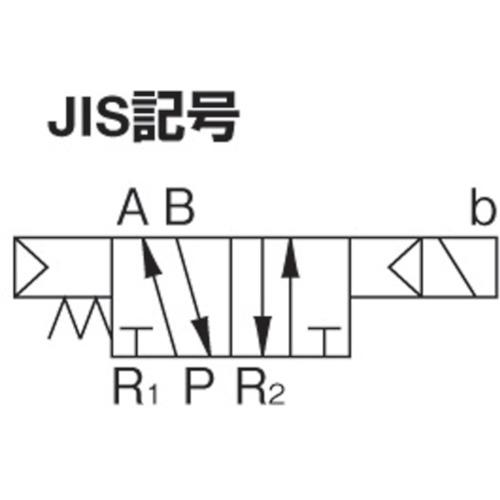 日本精器 4方向電磁弁8AAC200Vグロメット7Vシリーズシングル ▼104-5300 BN-7V43-8-G-E200 (1/4 AC200V) 1台_1