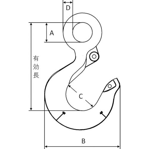 アイフック 基本使用荷重3.2t  ▼115-1480 L-320AN-3.2  1個 【キャット】