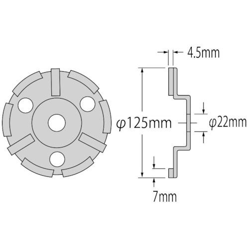 エビ ダイヤモンドカップホイール乾式汎用品 ダブルカップ125mm用 ▼123-9791 CDP-5 1枚 ●YA513_3