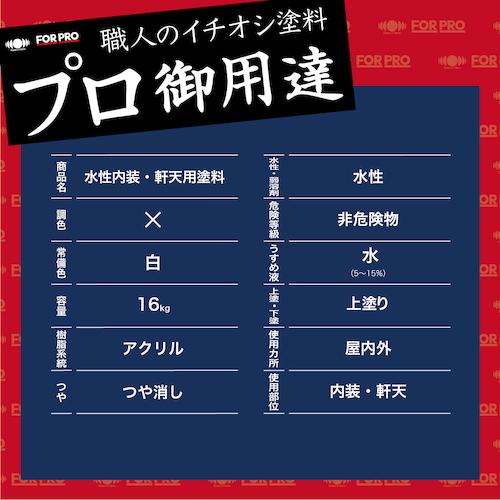 ニッぺ FORPRO水性内装・軒天用塗料 16kg 白 411F071 ▼158-8340 4976124748929 1缶_4