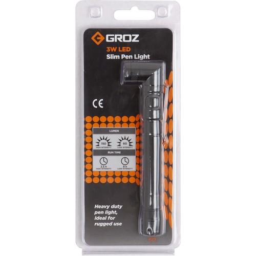 GROZ アルミLEDペンライト 3W 90度旋回 ▽206-4814 LED/160 1個 : プロ