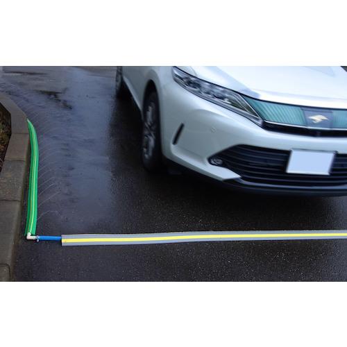 大研 ケーブルプロテクタ2 20x5M グレー(黄色ライン入り) ▽250-3177