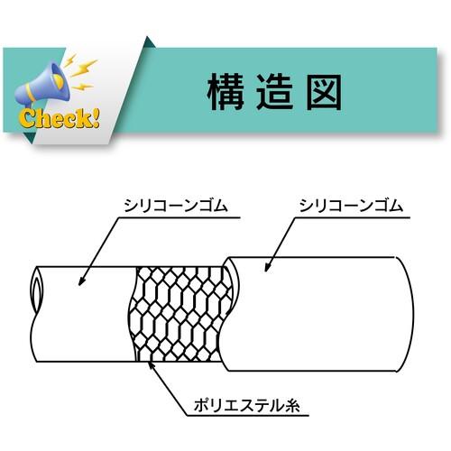 TOYOX 耐熱・食品用耐圧ホース 圧送 トヨシリコーンホース 内径19mm×外径28mm 長さ5m TSI-19-5 ▼251-6015 TSI-19-5 1巻_2