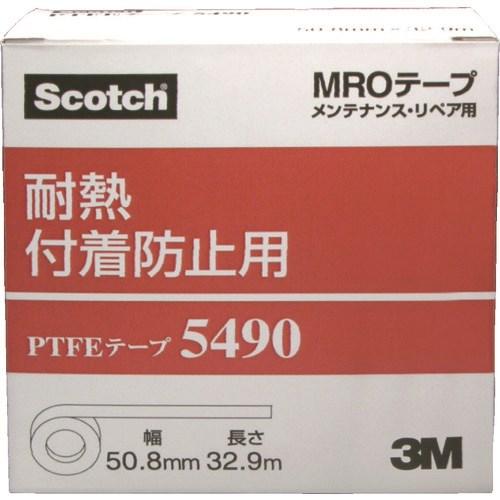 3M PTFEテープ(耐熱付着防止用) 5490 19mmX32.9m ▼293-0251 5490 19X32 1巻_2