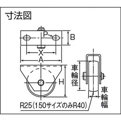 マルコン枠付重量車 120mm U型  ▼375-5941 C-2600-120  【アトム】 1個