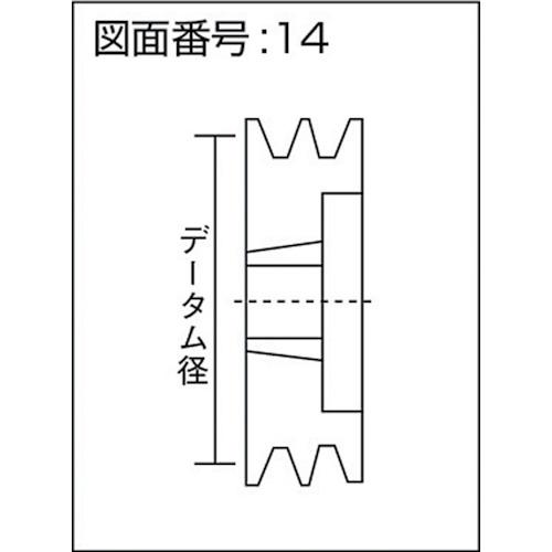 EVN ブッシングプーリー SPZ 224mm 溝数3 ▼380-7070 SPZ224-3 1個_1