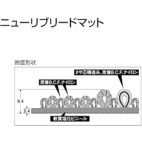 雨天用マット ニューリブリードマット グレー 900×1800mm  ▼404-0309 MR-049-356-5  【ODYSSEY】 1枚