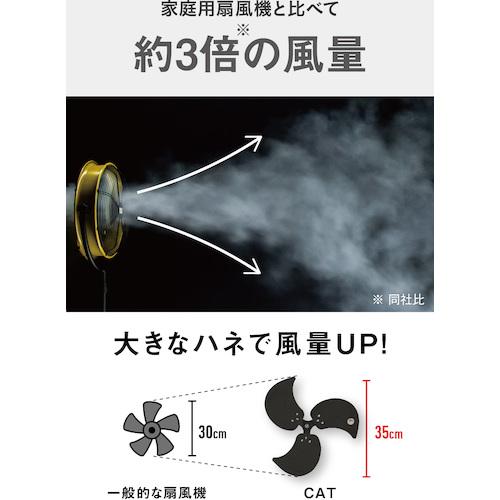 CAT 工場扇 35cm(壁・床タイプ)羽根軸360°半転機能付 イエロー ▽412