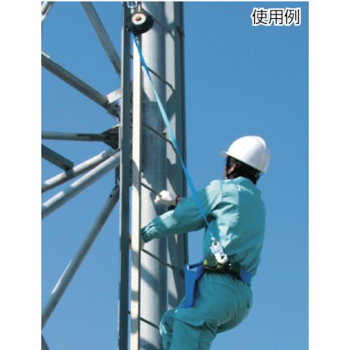 TSUYORON 墜落防止器具 ベルブロック ショックアブソーバなし ベルト幅18mm×長さ5.7m 上部大径フック(引寄せロープ付) ▼422-6909 BB-60-SN-90ST-BX 1台_1