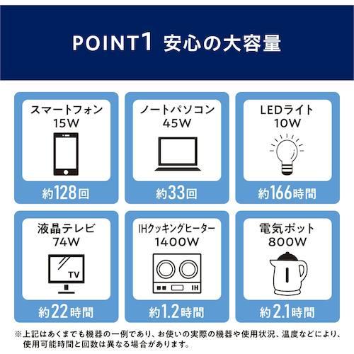 IRIS 103478 ポータブル電源 716Wh ホワイト ▼472-9508 PS720AA-W 1台_12