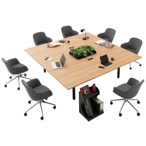 トヨスチール スクエアテーブル 1800 モカブラウン/ブラック ■▼506-7215 NTS-1818TMB 1台_3