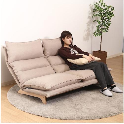 不二貿易 ダブルクッション座椅子 フィット2 2P BE ■▼542-8893 19208 1個_2