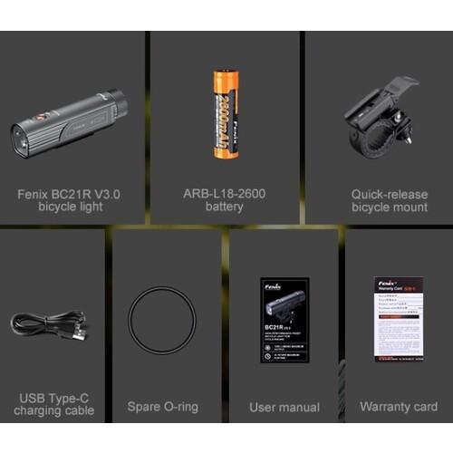 ■FENIX 充電式LEDバイクライト BC21RV30〔品番:BC21RV30〕【5536167:0】[店頭受取不可] FENIX 充電式LEDバイクライト BC21RV30 ▽553-6167 1個 : プロキュア