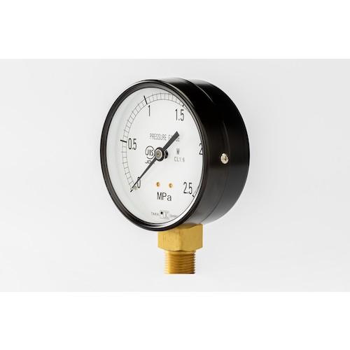 高島 一般蒸気用圧力計(A枠立型・φ75)圧力レンジ0.0〜1MPa R3/8 ▽555