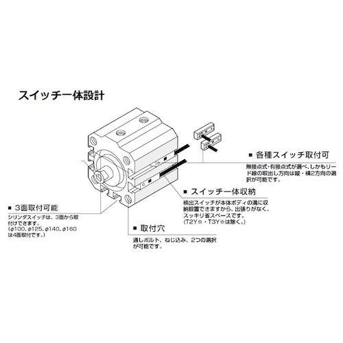CKD エアシリンダ スーパーコンパクトシリンダ スイッチ付 チューブ内径50 ストローク20 ▼583-6964 SSD-L-50-20 1個_2