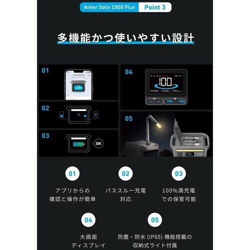 Anker ポータブル電源 Solix C800 Plus Portable Power Station