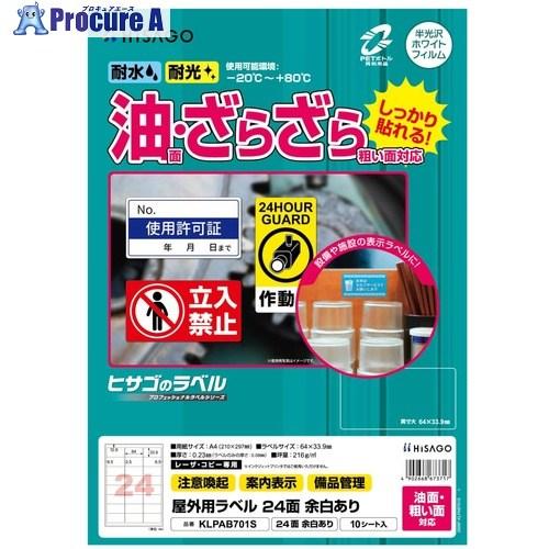 ヒサゴ（HISAGO） 屋外用ラベル 油面・粗い面対応 A4 24面 余白あり