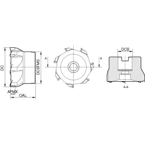 GUHRING PCD 正面・コーナー用ミーリングカッタ 標準刃 63mm ■▼707-8705 4194 63.000 1個_1