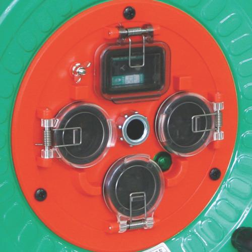 NICHIDO 電工ドラム 屋外型 漏電保護専用ブレーカ付 極太電線 30m ▼730-7241 NW-EB33F 1台_1