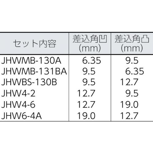 WILLIAMS 3/8ドライブ アダプターセット 6個 ▽758-1386 JHWWSB-6ADPA
