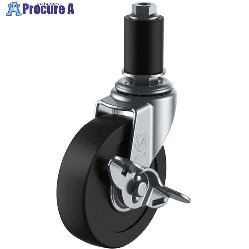 ユーエイ 差し込み式 自在 キャスター ゴム 車輪径40mm ストッパー付き Lタイプ LTF-S型 パイプ径22  ■▼809-2736 LTF-40RS-22  1個 | 