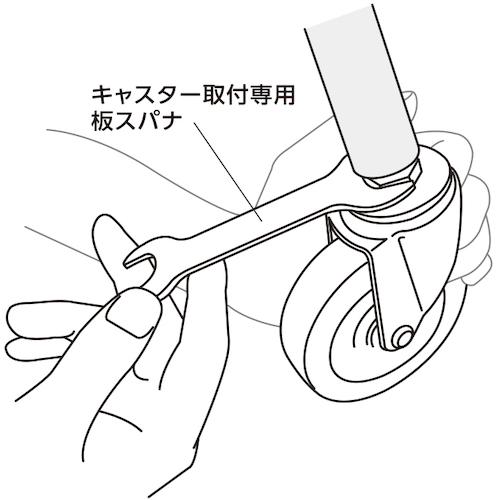 ユーエイ ねじ込み式 自在 キャスター ゴム 車輪径100mm  Sタイプ ST型 ネジ寸法M12×35ピッチ1.75  ▼809-3131 ST-100RH-M12-35  1個 |  | 02