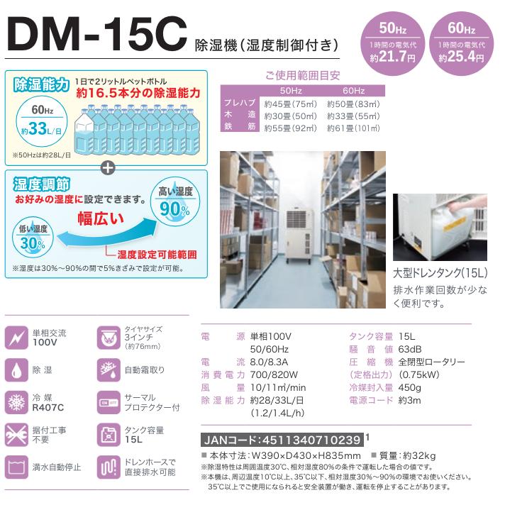 ナカトミ nakatomi 除湿機(湿度制御付き)  業務用  DM15C / DM-15C ●YA509の画像
