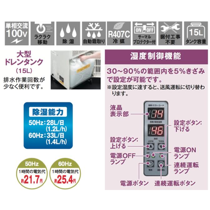 ナカトミ nakatomi 除湿機(湿度制御付き)  業務用  DM15C / DM-15C ●YA509の画像