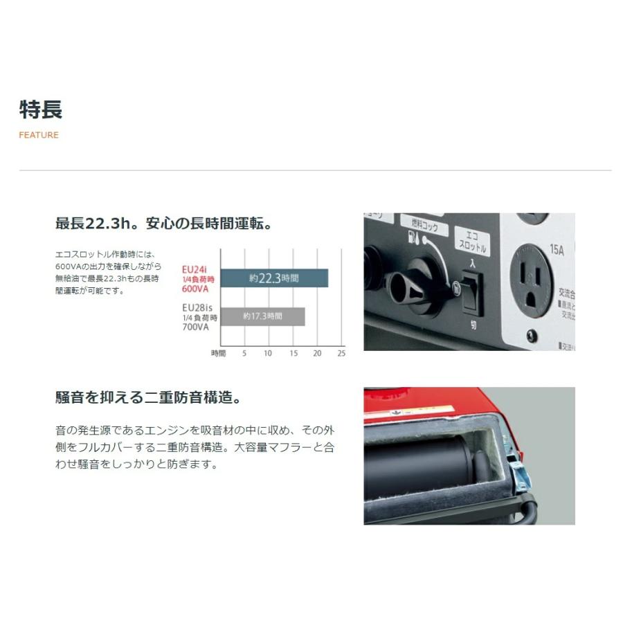 ホンダ（HONDA） 防音型 正弦波インバーター発電機 2.4kVA（交流／直流
