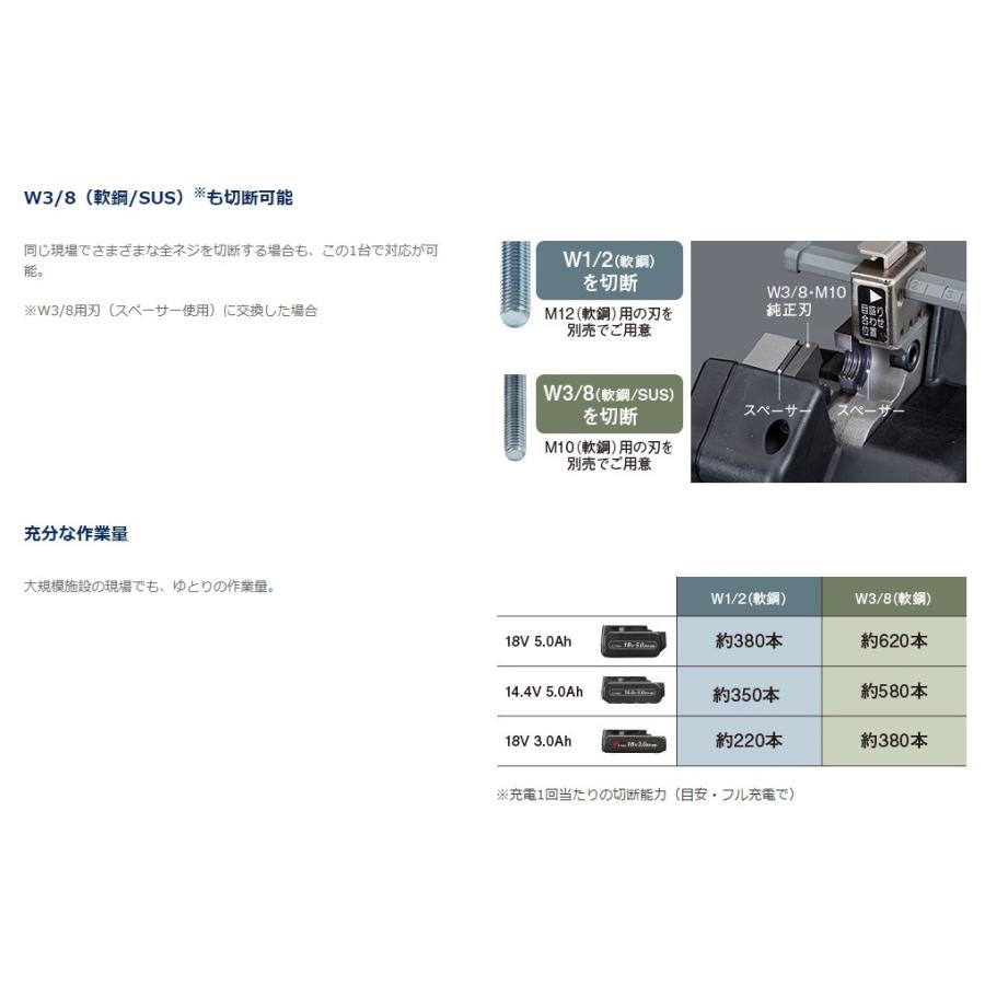パナソニック 全ネジカッター 4分 M12 充電式 18.0V 3.0Ah バッテリー2個 Dual EZ45A9PN2G-B ブラック ●YA513の画像