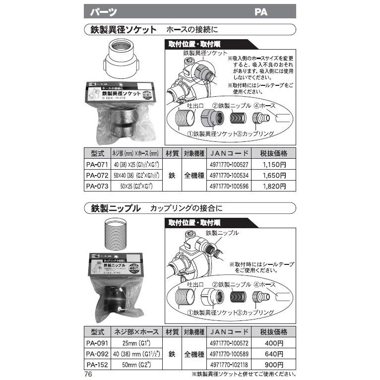 KOSHIN 鉄製異径ソケット 50×25 PA-073 PA073 ▽0108559(株)工進